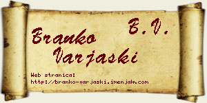 Branko Varjaški vizit kartica